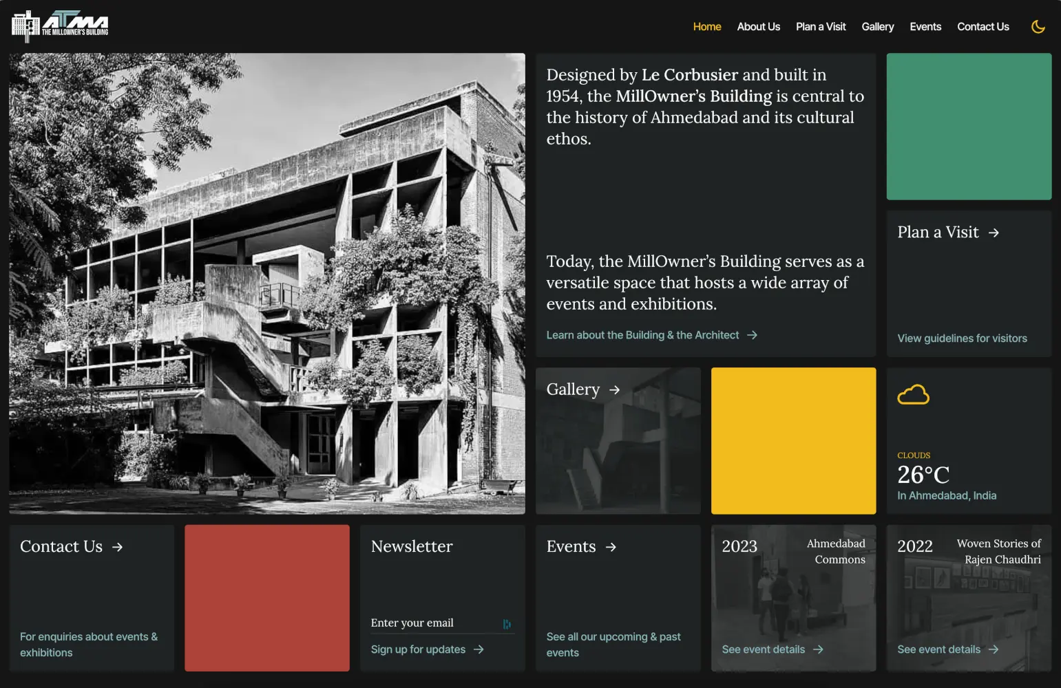ATMA website homepage screenshot